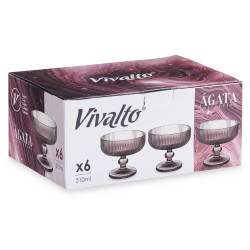 TAÇA GELADO 310ML ROSA RISCAS