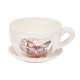MACETERO CERAMICA TAZA PLATO MARIPOSA FLORES