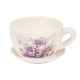POT CÉRAMIQUE TASSE ASSIETTE FLEURS VIOLETTES