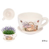 PORTAVASO CERAMICA PIATTINO BORSA FIORI
