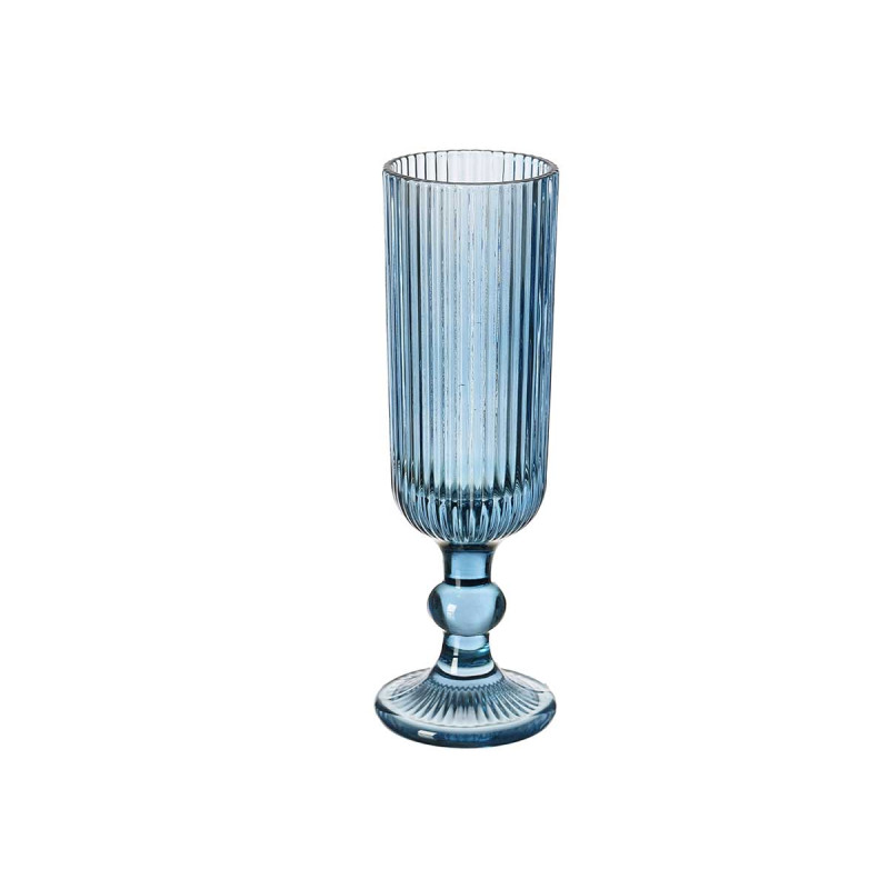 FLUTE CHAMPANHE 160ML AZUL ESCURO RISCAS