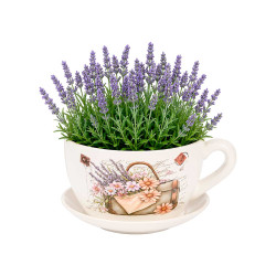 PORTAVASO CERAMICA PIATTINO BORSA FIORI