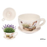 MACETERO CERAMICA TAZA PLATO HUERTO LAVANDA