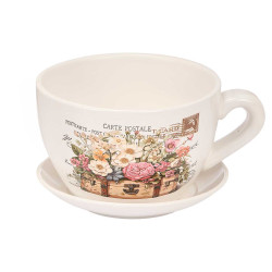 MACETERO CERAMICA TAZA PLATO MALETA FLORES