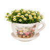 VASO CERAMICA SOTTOVASO VALIGIA FIORI
