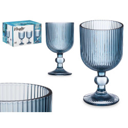 COUPE À EAU 370ML BLEU FONCÉ RAYURES