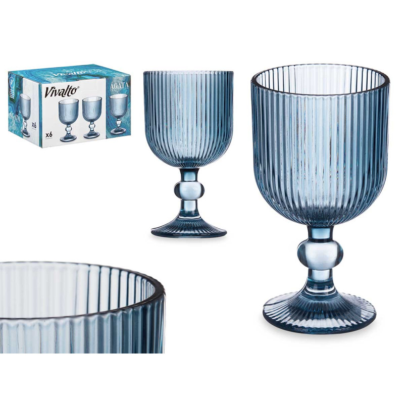 COUPE À EAU 370ML BLEU FONCÉ RAYURES