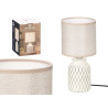 CYLINDRICAL STRIPED TABLE LAMP GREY