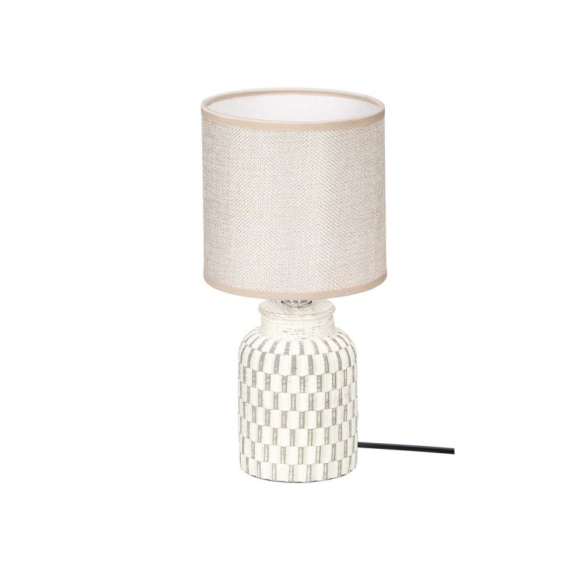 LAMPADA DA TAVOLO CILINDRICA A RIGHE GRIGIO