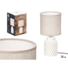 LAMPADA DA TAVOLO CILINDRICA A RIGHE BIANCA
