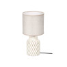 STRIPED CYLINDRICAL TABLE LAMP BEIGE