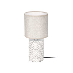 CYLINDRICAL RELIEF TABLE LAMP GREY