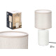 LAMPE TABLE A RELIEF CYLINDRIQUE BLANC