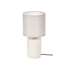 LAMPE TABLE A RELIEF CYLINDRIQUE BEIGE