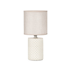 LAMPE TABLE A RELIEF CYLINDRIQUE BEIGE