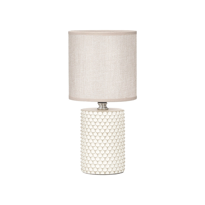 LAMPADA DA TAVOLO CILINDRICA A RILIEVO BEIGE