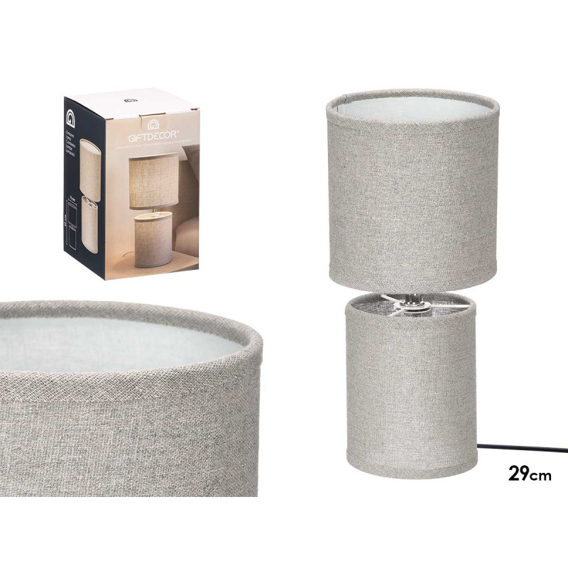 LAMPE A POSER TISSU GRIS