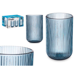 COPO ALTO 430ML AZUL ESCURO RISCAS