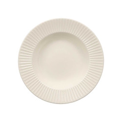 PIATTO FONDO PORCELLANA RIGHE RIALZATE 22CM