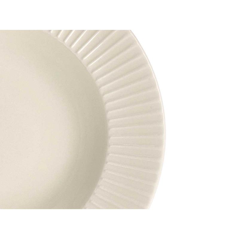 PIATTO FONDO PORCELLANA RIGHE RIALZATE 22CM