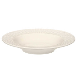 RAISED RHOMBUS SOUP PLATE PORCELAIN 22CM