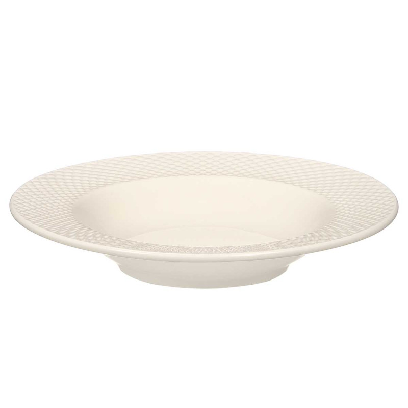 RAISED RHOMBUS SOUP PLATE PORCELAIN 22CM