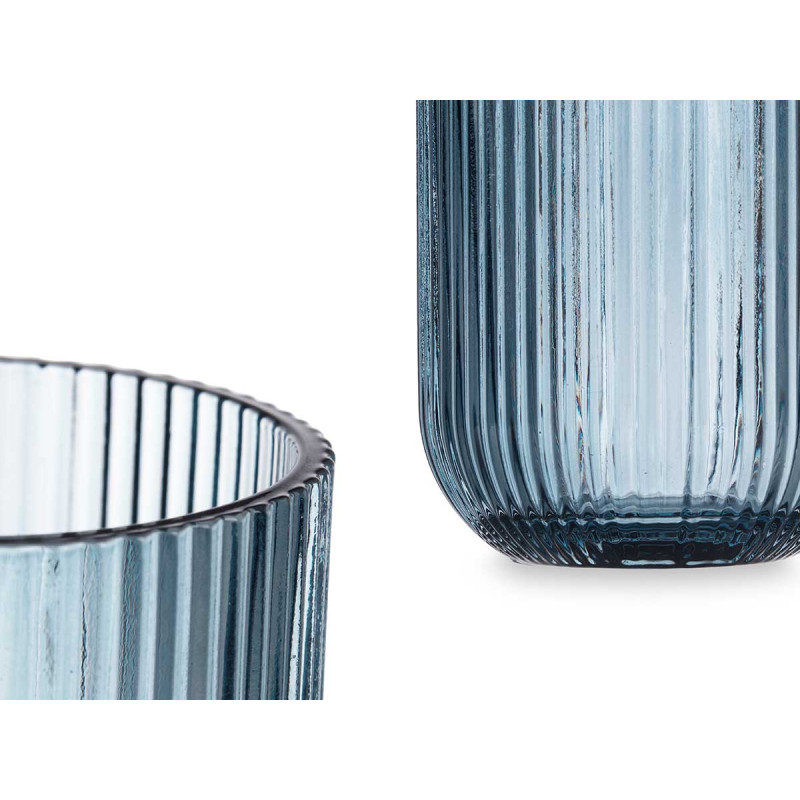 COPO BAIXO 270ML AZUL ESCURO RISCAS