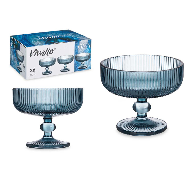 COUPE À GLACE 310ML BLEU FONCÉ RAYURES