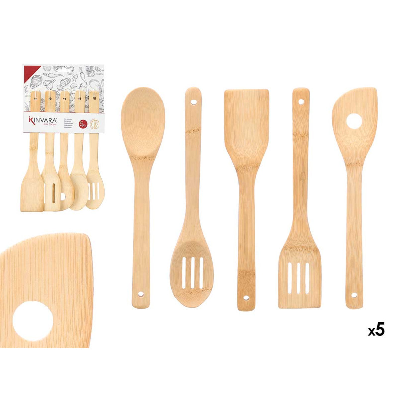 SET 5 USTENSILES BAMBOU 