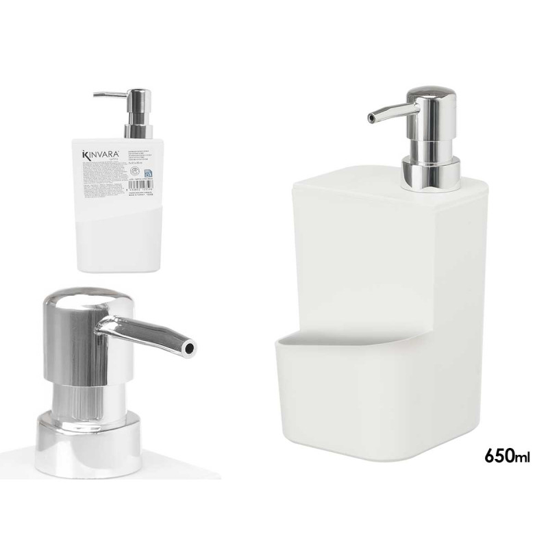 DISPENSEUR PORTE ÉPONGE BLANC 650ML