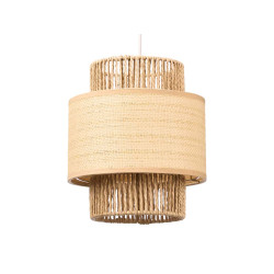 MEDIUM TRIPLE ROPE WICKER LAMP