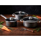CONJUNTO COZINHA 6PCS ACO CARBONO CINZENTO