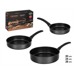 ENSEMBLE 3 POÃŠLES NOIRES 20CM 24CM 28CM