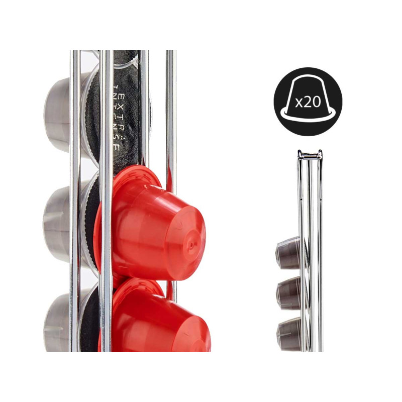 PORTACAPSULE DOPPIO INOX 20 CAPSULE CAFFE PICC