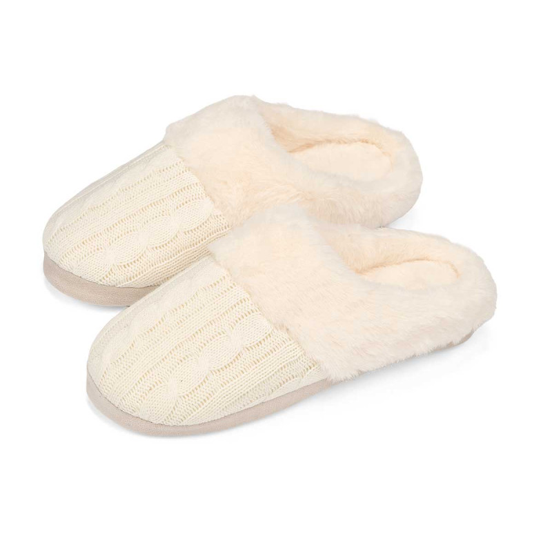 CHAUSSON D'INTÉRIEUR FEMME BLANC