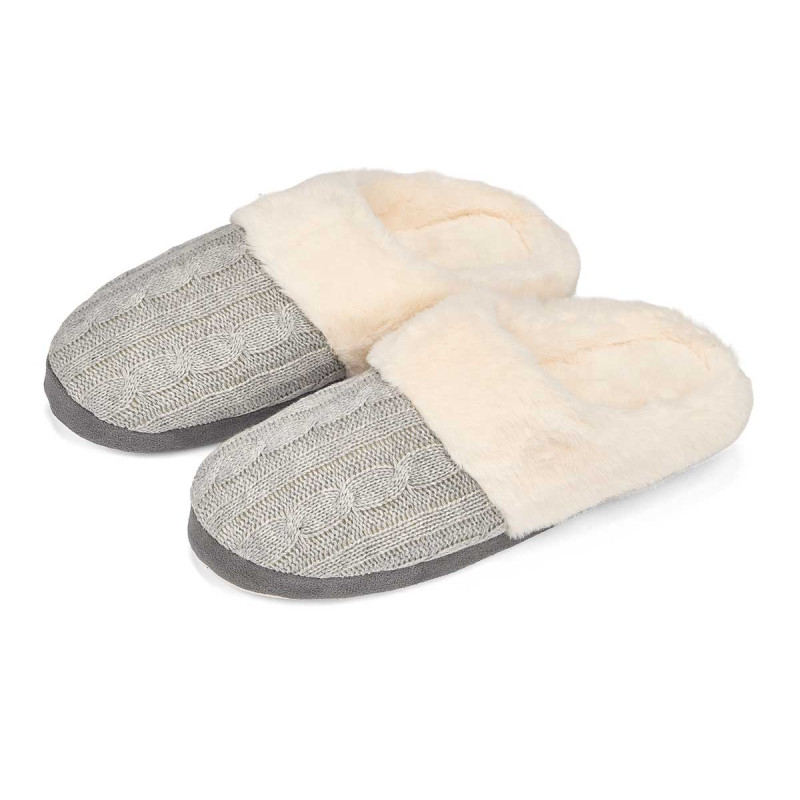CHAUSSON FEMME GRIS DOMICILE