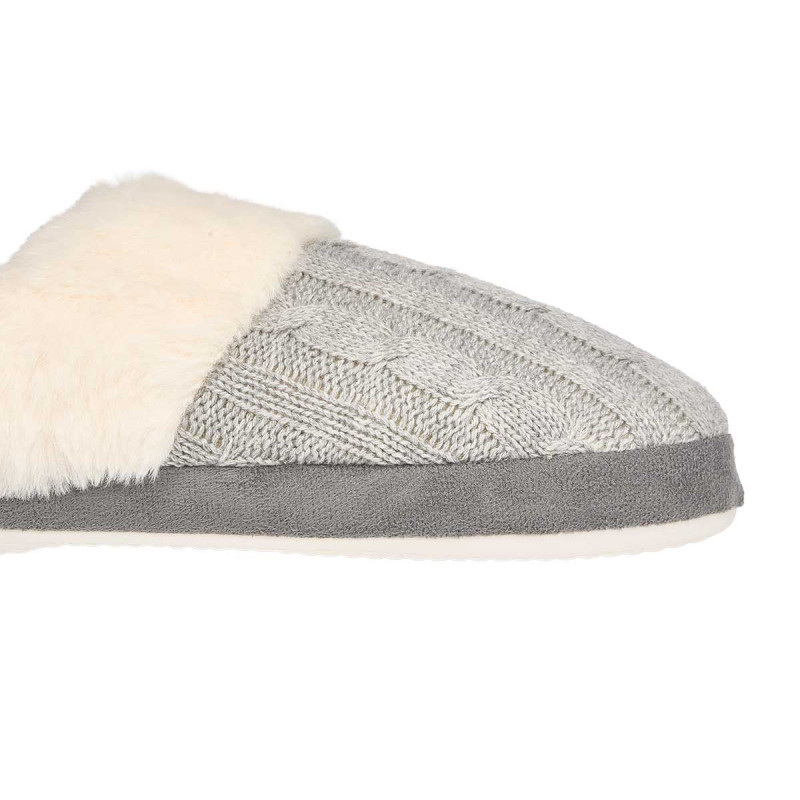 CHAUSSON FEMME GRIS DOMICILE