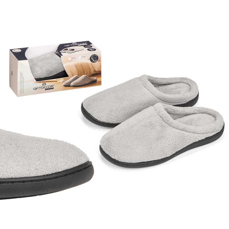 CHAUSSON HOMME GRIS DOMICILE