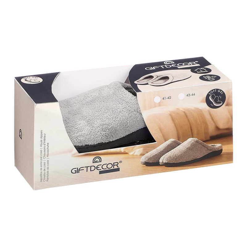 CHAUSSON HOMME GRIS DOMICILE