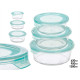 SET 3 FIAMBRERA VIDRIO REDONDA 620 950 1300ML