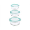 SET 3 FIAMBRERA VIDRIO REDONDA 620 950 1300ML