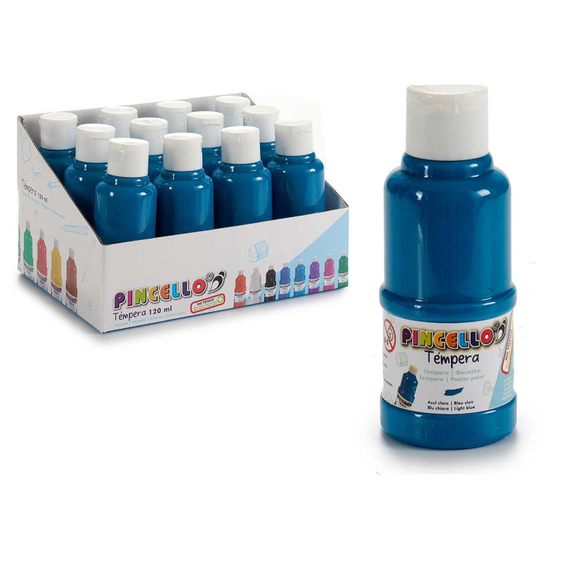 FRASCO PINTURA TEMPERA 120 ML AZUL CLARO
