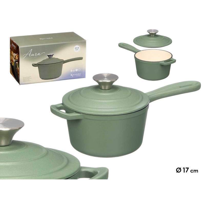 CASSERUOLA GHISA VERDE 34X17X10CM