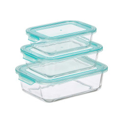 SET 3 FIAMBRERA VIDRIO RECTANGULAR 640 1040 1520ML