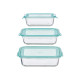 SET 3 FIAMBRERA VIDRIO RECTANGULAR 640 1040 1520ML