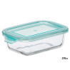 FIAMBRERA VIDRIO RECTANGULAR TAPA AZUL 370ML