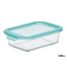 GLASS RECTANGULAR LUNCH BOX BLUE LID 1040ML