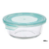 GLASS ROUND LUNCH BOX BLUE LID 400ML