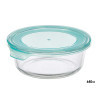 FIAMBRERA VIDRIO REDONDA TAPA AZUL 620ML