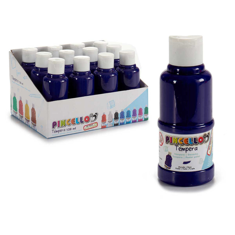 BOTE PINTURA TEMPERA 120 ML MORADA